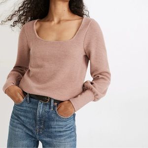 Madewell Ottoman Rib Square Neck Top Blouse, size Medium